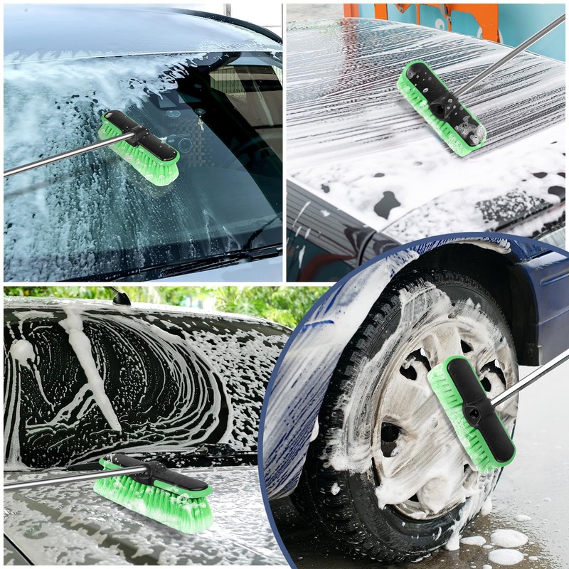Liqmeivre 10" Car Wash Brush Head,Scrub Brush Attachment for Extension