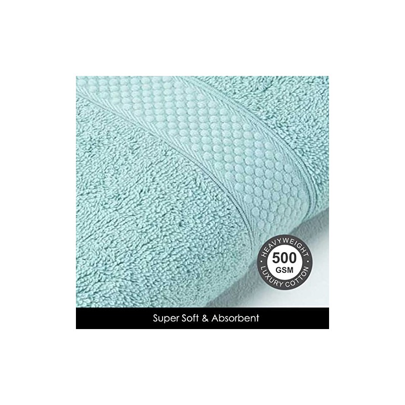 HOMESCAPES Sea Green Turkish Cotton Guest Towel Super Soft Thick
