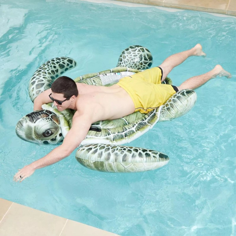 Unbranded Realistic Sea Turtle Inflatable Pool Float: Animal Pool Toy