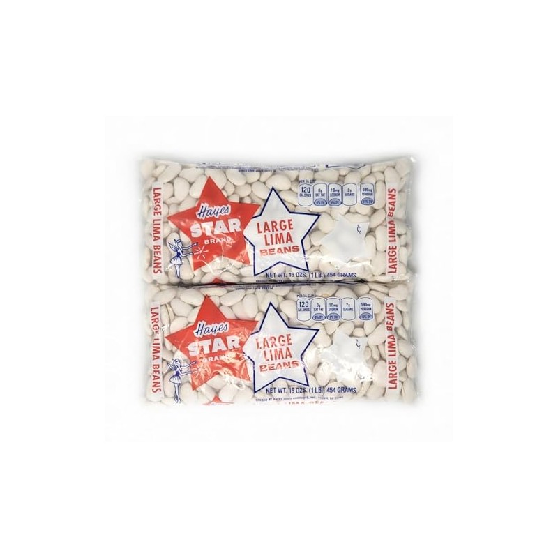 2 Pack of Beans Hayes Star Brand (16oz, Large Lima