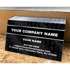 IMPACTONLINEPRINTING, Business Cards 100pcs - Thick Smooth16Pt Paper(350gsm), Metal-Black