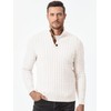 JMIERR Mens Cable Knit Pullover Sweater Heavyweight Loose fit Casual
