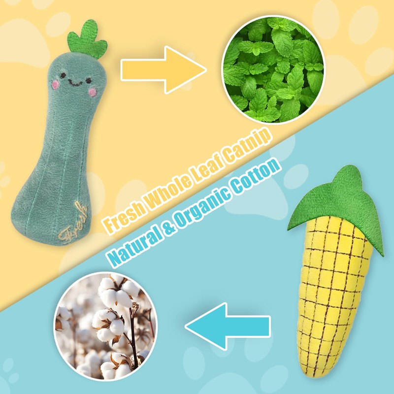 Bestac Catnip Vegetable-Shaped Cat Toy - Filled with Catnip for