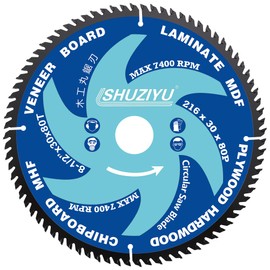 LSHUZIYU. 216mm 80T, Centre hole 30mm with 25.4-22.23-20-15.88mm Washer. Wood Working Circular Saw Blade. Mitre Saw Blade, Table Saw Blade