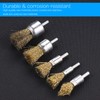 Jizzu 9 pieces wire brush drill, stainless steel brush attachment,