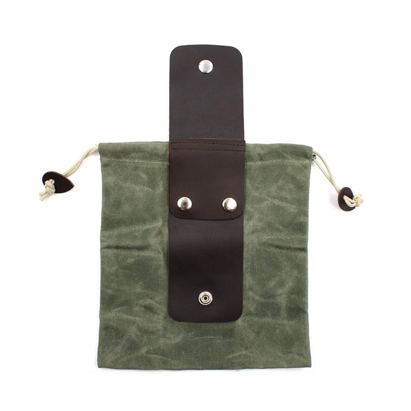 Foraging Bag,Mushroom Foraging Bag Waxed Canvas Tinder Waterproof Small Leather