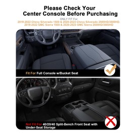 2022 Silverado 1500 Center Console Organizer For 2019-2022 Chevy Silverado 1500/GMC Sierra 1500 & 2020-2023 Silverado/Sierra 2500HD/3500HD Accessories - Only Fit Full Console w/Bucket Seats(Black)
