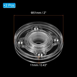 PATIKIL 2 Inch Heavy Rotating Swivel Stand, 2Pcs 360˚ Rotation Lazy Susan Turntable with Steel Ball Bearings for Model Base Rotating Plants TV Computers Monitors, Clear