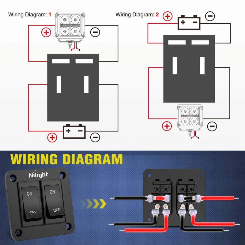 Nilight ON-Off Switch Panel 4 PIN DPST Toggle Switch Panel