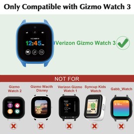 Kuaguozhe [2-Pack Compatible for Gizmo Watch 3 Screen Protector for Kids, Tempered Glass Hard PC Overall Protective Cover, Clear+Pink
