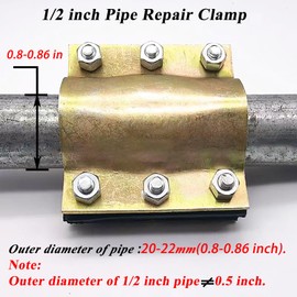Water Pipe Repair Clamp for 1/2 inch Pipe(Outer Diameter of The Applicable Pipe is 0.79-0.84 inch),Leak Sealer for Pipes and Plumbing,Length About 4 inch,Suitable for PE/PPR Pipes,Steel/Iron Pipes