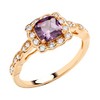 9ct Yellow Gold on Silver Amethyst Art Deco Cluster Ring