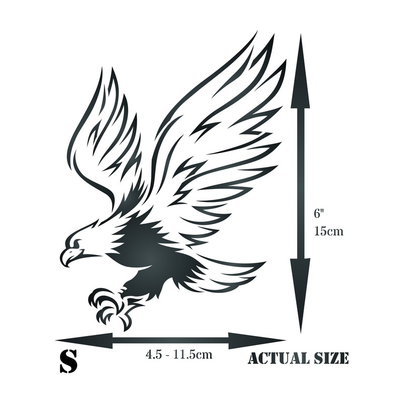 Eagle Stencil - 11.5 x 15cm (S) - Reusable Bird