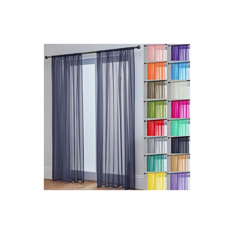 John Aird Lucy Voile Curtains - Slot Top - Pair