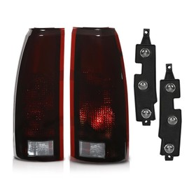 PIT66 Tail Lights Compatible with Chevy Silverado Tahoe Sierra + Connector Circuit 1988-1999 Rear Lamp Assembly Smoke Taillight Drive & Passenger Side Luz Trasera