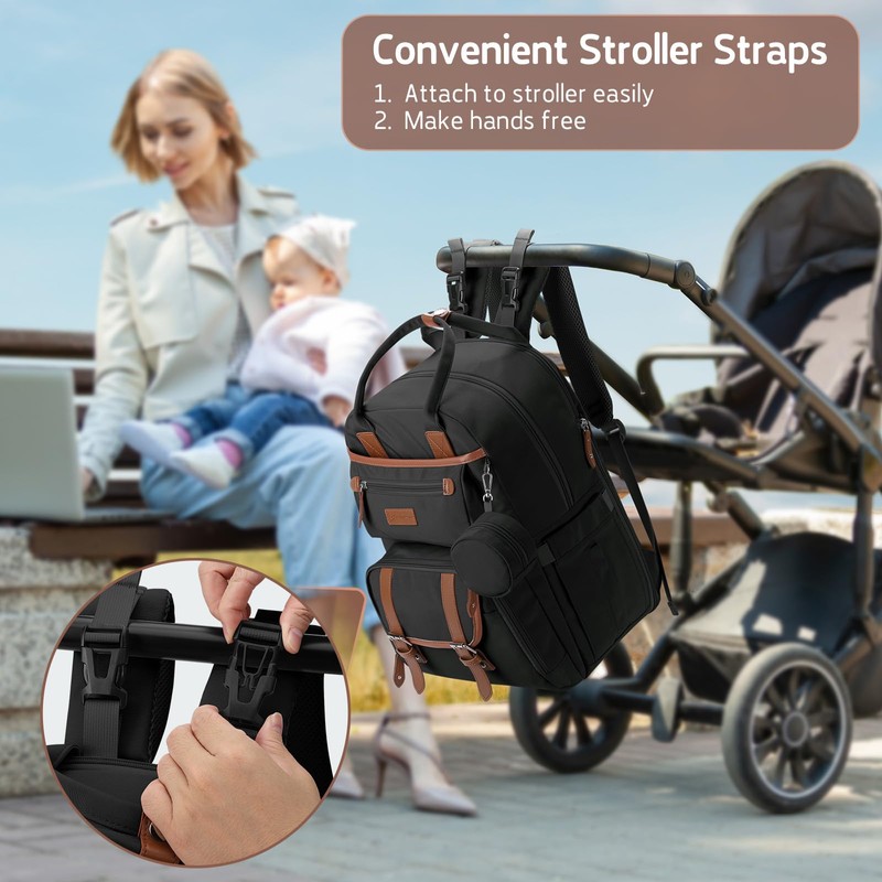 Maelstrom Diaper Bag Backpack,Baby Bag,23L-30L Expandable Diaper Backpack for Mom