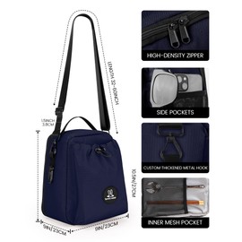 Sports rabbit Insulated Lunch Bag for Men & Women – Leakproof Cooler Tote for Containers & Water Bottles – Water-Resistant Wax-Coated Oxford Fabric – Perfect for Work, Travel, Picnics (Dark Blue)