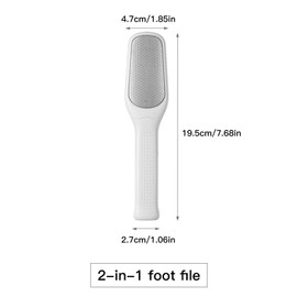 2-Pack Foot Files for Hard Skin – Dual-Sided Callus Remover – Salon-Quality Foot Scrubber & Exfoliation Tool for Smooth Feet – Non-Slip Handle, Easy to Clean (White)