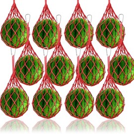 WhistenFla - Paquete de 12 cunas para hamacas de melón, bolsas de malla para hamaca de melón para enrejado, redes de sandía resistentes c...