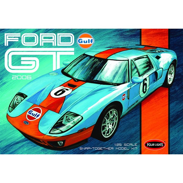 Polar Lights Gulf 2006 Ford GT (Snap) 2T 1:25 Scale Model Kit