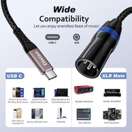 Disino USB C to XLR Cable, USB Type C to XLR Male Output Cable for Amplifier, Speaker, Mixer Console, etc - 1m/3.3 Feet