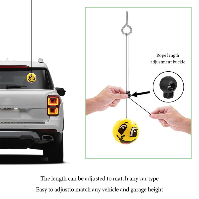 SHMZK Double Garage Parking Aids, Retracting Ball Sensor Parking Ball