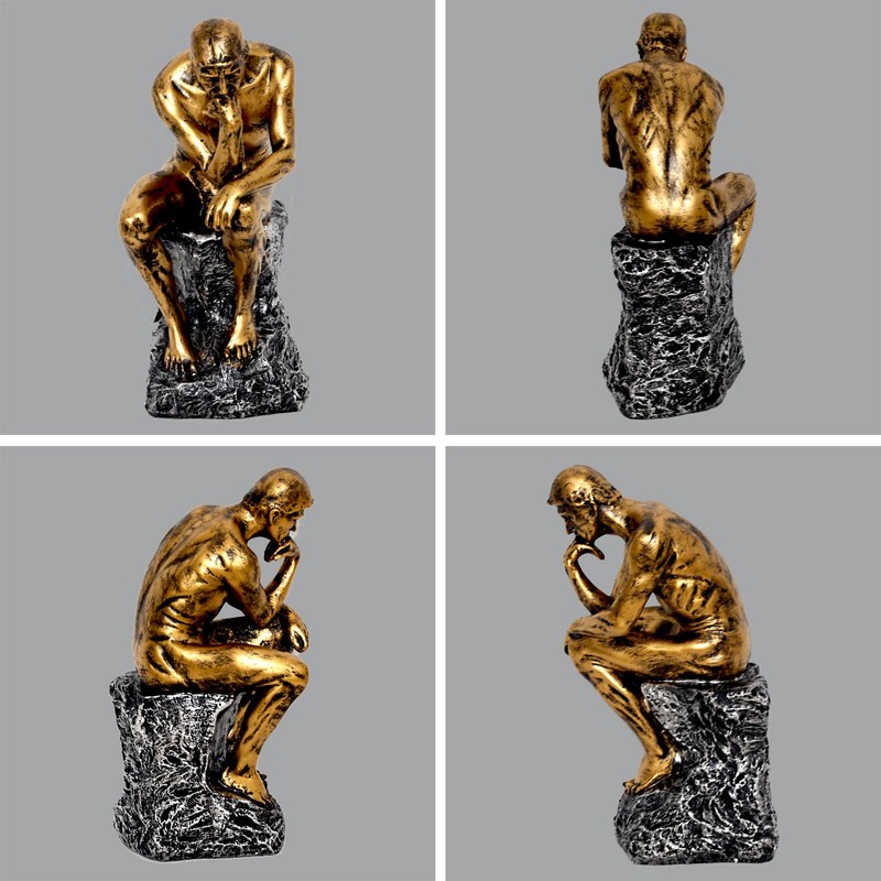 SAINWORDS The Thinker Statue Figurine Thinking Man Resin Decor Sculpture