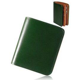 Bahoes Men's Bi-Fold Wallet, Popular Brand, Tochigi Leather, Bifold Wallet, Large Capacity, Box-Shaped Coin Purse, YKK Zipper, Skimming, Made by First-class Leather Artisans, Thin, Men's, Gentlemen,