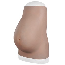 YIQI Fake Pregnant Belly Silicone False Pregnancy Belly Realistic Fake Belly 9 Months Film Props Tv Series Props Spoof Costume Cosplay (Ivory White)