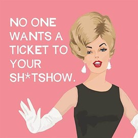 Paperproducts Design Funny Cocktail Napkins - Decorative Paper Beverage Napkins for Bar, Birthdays, Parties, Gifts, Celebrations - 5" x 5" Pack of 20 - Bluntcard by Mike Bell, No One Wants a Ticket