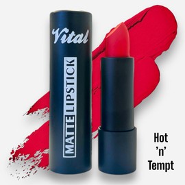 Vital Horizon Matte Lipstick – 27 Rich Shades – Long-Lasting, Waterproof, Non-Drying Formula (Hot n Tempt)