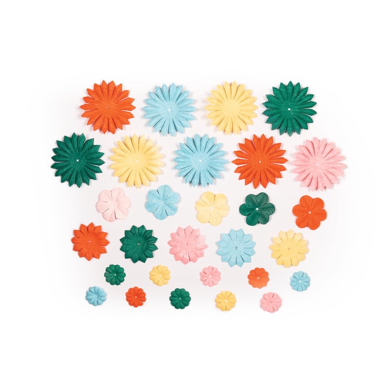 Folia 12801 Paper Flowers, Pack of 30 Assorted Colours