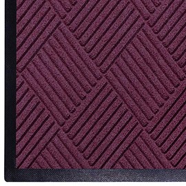 WaterHog Diamond-Pattern Commercial Grade Entrance Mat, Indoor/Outdoor Floor Mat 3' Length x 2' Width, Bordeaux by M+A Matting