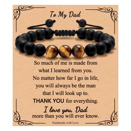 Dad Birthday Gift Ideas Mens Beaded Bracelets Fathers Day Birthday Gifts for Dad Daddy from Daughter Son Gifts for Dad Best Dad Christmas Birthday Present Tiger Eye Bracelets Cool Gifts for Dad