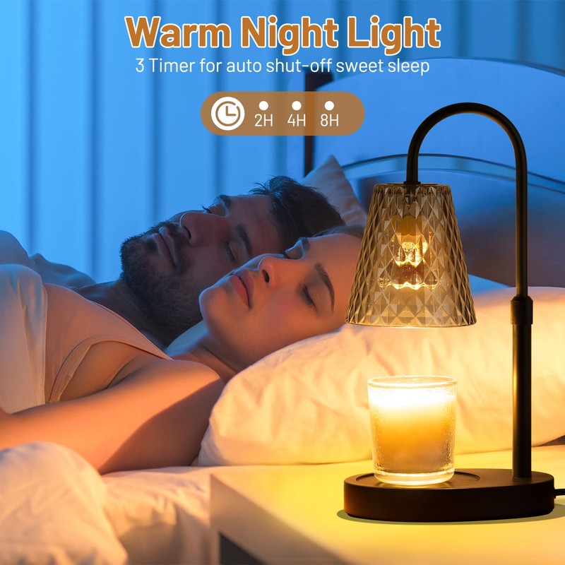 Candle Warming Lamp with Timer : Adjustable Light Level Adjustable
