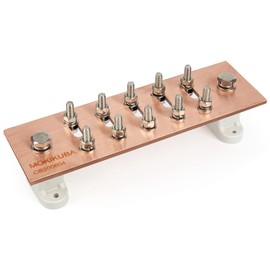 MOKIKUBA Copper Ground Bus Bar,Multipurpose Ground Bar Kit 7.88"x2.36"x .157" with 1/4" Terminal Positions and UL Material Standoff BusBar Insulators