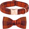 Lionheart Glory Plaid Dog Collar with Bow - Adjustable for