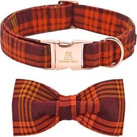 Lionheart Glory Plaid Dog Collar with Bow - Adjustable for Small Dogs
