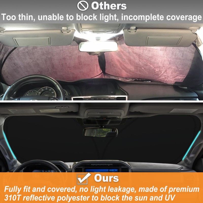PIMCAR Windshield Sun Shade for Ford F150 2021-2026 | Premium