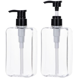 Yebeauty Pump Bottle Dispenser, 2 Pack 10oz 300ml Clear Refillable Shampoo and Conditioner Bottles Dispenser, Empty Plastic Shower Hand Soap Dispenser Lotion Container for Bathroom Kitchen