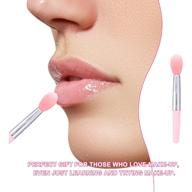 12 Piezas Pincel de Labios Mini de Silicona para Bálsamo