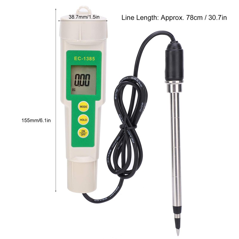 Portable EC CF TDS 3‑in‑1 Soil Meter, EC‑3185 Soil Analyzer