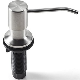 Soap Dispenser for Kitchen Sink (Brushed Nickel), Fit 1-to-1.25-inch Hole, Built in Soap Dispenser, Stainless Steel Pump Replacement