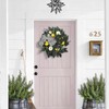 Summer Yellow Lemon Roses Wreath Front Door Artificial Spring Flowers