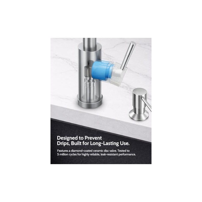 LUFEIDRA Kitchen Faucet with Pull Down Sprayer and Soap Dispenser,
