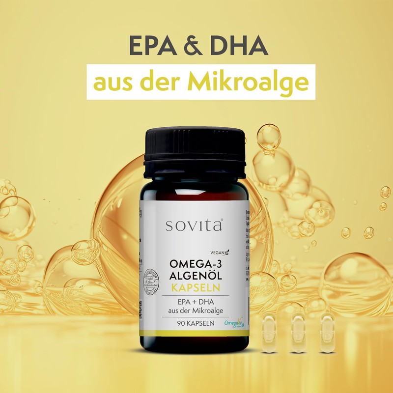 sovita Omega 3 Algae Oil, Vegan Omega 3 Fatty Acids,