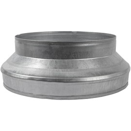 12" to 10" Inch Galvanized Steel Round Duct Reducer - Pipe Fitting Increaser Reducer - Drain, Waste and Vent Conduit Transition Adapter - Metal Tube Reducing Coupling