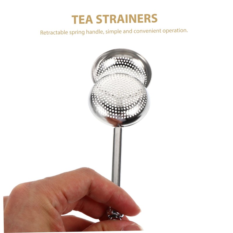 Ciieeo 2pcs Retractable Stainless Steel Tea Strainers Tea Infusers for