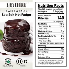 King's Cupboard Sea Salt Hot Fudge Chocolate Sauce - The Perfect Hot Fudge Sauce for Topping Ice Cream & Desserts, Chocolate Coffee Drizzle, Fondue, Ganache - Gluten-Free, Kosher, All Natural 27 oz, Pack 2