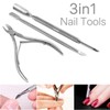 VANANA 3 PCS Cuticle Nippers Pusher, Professional Stainless Steel Cuticle